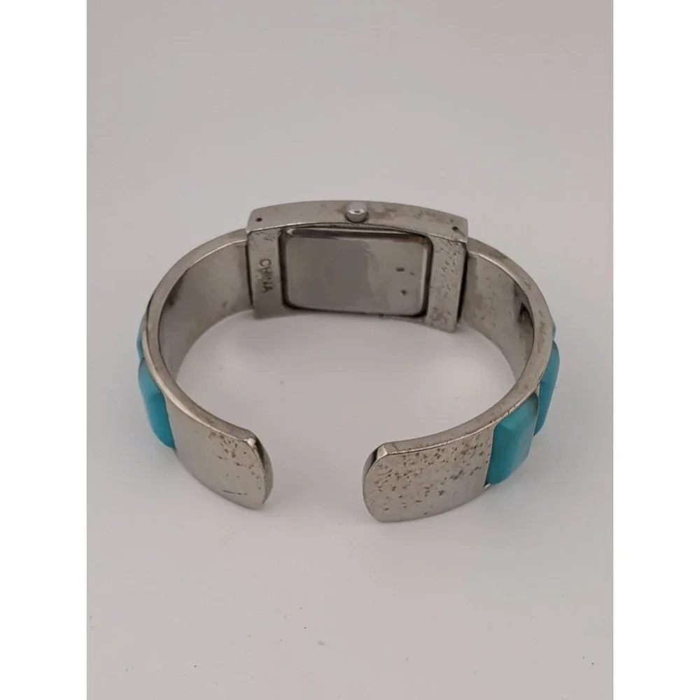 Women's Cuff Watch MOP Dial 22mm Case Blue Stones- New Battery